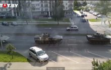 В Минск вошла гусеничная военная техника (видео)